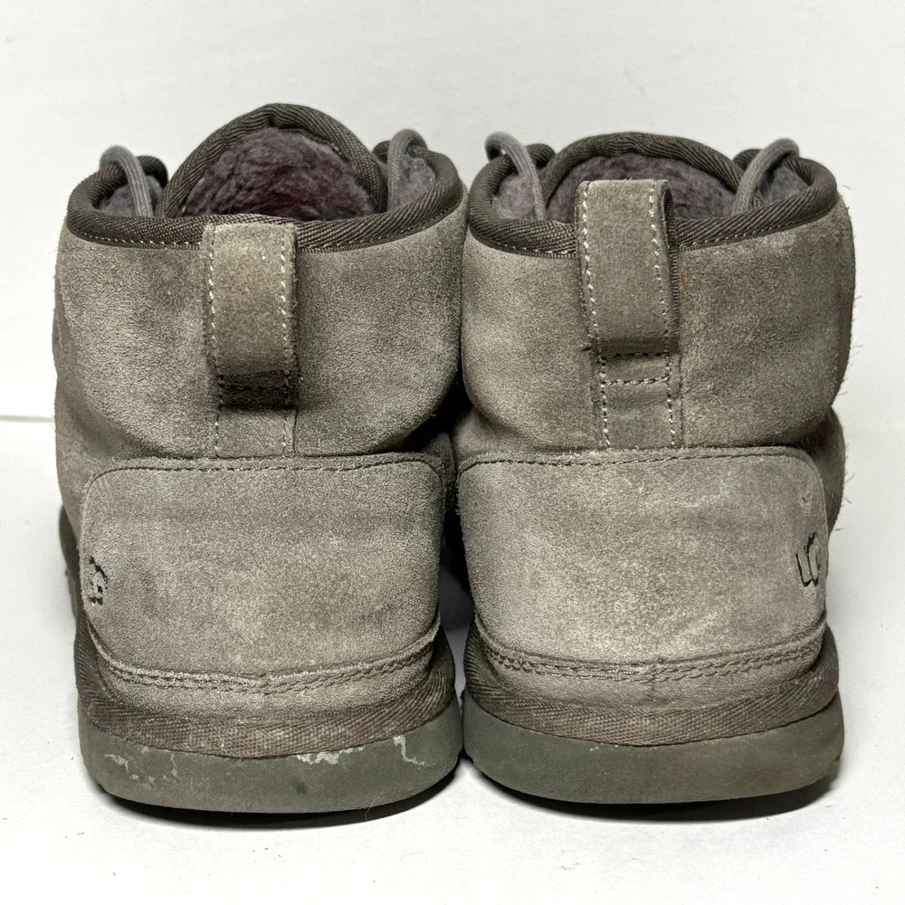 UGG Neumel Chukka Boots Mens 13 Grey Suede Lace Up Sheepskin 3236